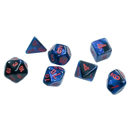 Time2Play Cube Mini Gemini Dice, Black-Starlight & Red - Set of 7 TI3300064